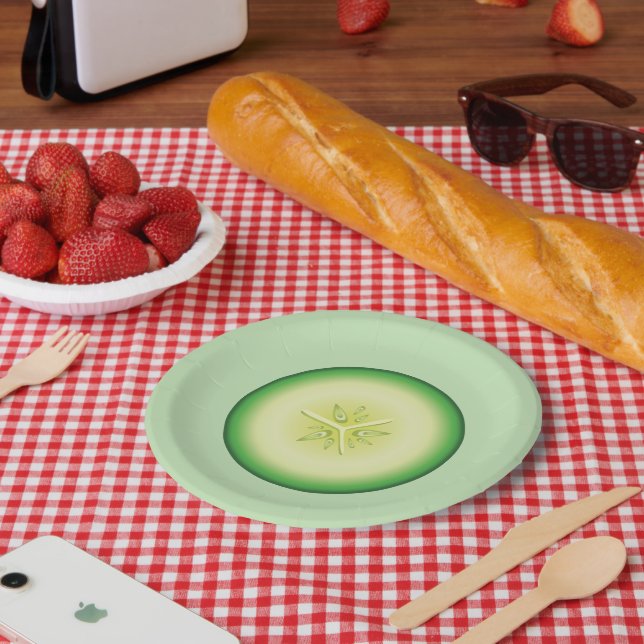 Plato De Papel Cucumber Slice (Picnic)