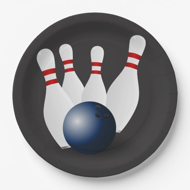 Plato De Papel Cuenco de balanceo ilustrado y pasadores (Anverso)