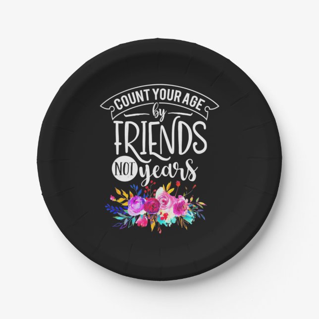 Plato De Papel Cuenta tu edad por amigos (Anverso)