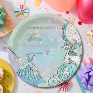 Plato De Papel Cuento de hadas de cumpleaños de Princesa adorable
