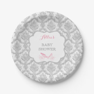Plato De Papel Cuento de la Carroza de la Princesa Rosa Damasco C