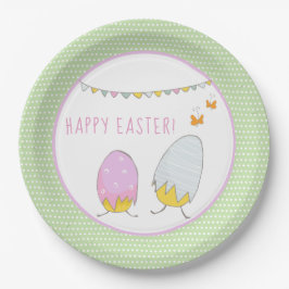 Plato De Papel Cuestas chichas con sombrero - Feliz Pascua
