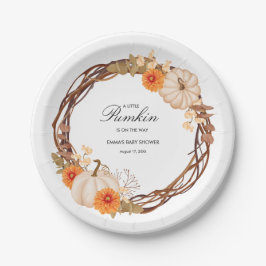 Plato De Papel Cuidada pequeña calabaza caída Baby Shower