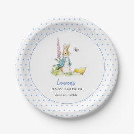 Plato De Papel Cuidado Peter Rabbit Baby Boy ducha Azul