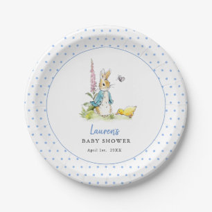 Plato De Papel Cuidado Peter Rabbit Baby Boy ducha Azul