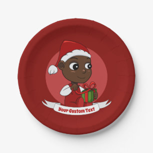 Plato De Papel Cuidados Navidades personalizados de bebé Placas d