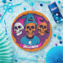 Cuidados y coloridos cráneos de Halloween