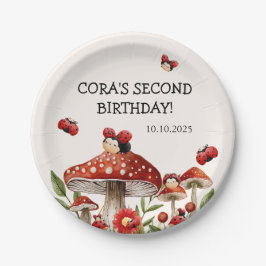 Plato De Papel Cuidar nuestro pequeño cumpleaños Chica de Ladybug