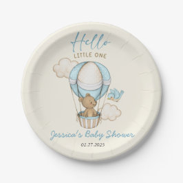Plato De Papel Cuido oso Hola Pequeño Un Baby Shower