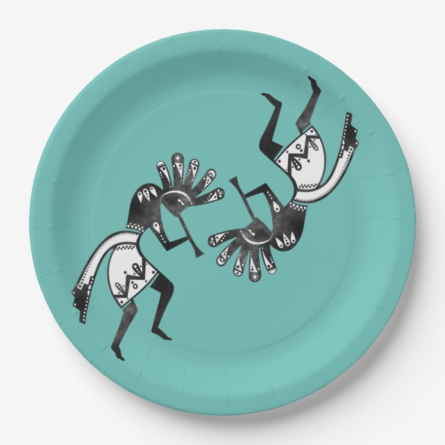 Plato De Papel Cultura de los nativos estadounidenses - Bailando  (Anverso)