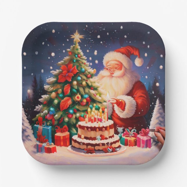 Plato De Papel Cumpleaños 11 de los navidades (Anverso)