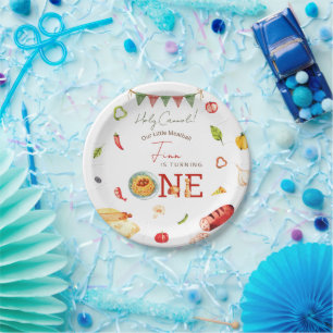 Plato De Papel Cumpleaños 1 de Nuestra Pequeña Albóndiga