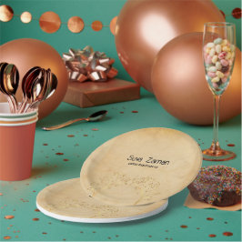 Plato De Papel Cumpleaños 20 Elegante Sencillo Lindo Gris