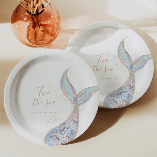Plato De Papel Cumpleaños 2 de sirena  (Subido por el creador)