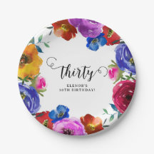 Cumpleaños 30 Brillantes y Audaces con Florales