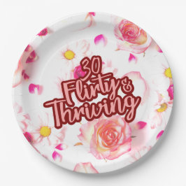 Plato De Papel Cumpleaños 30 Treinta Coqueto y Próspero Divertido