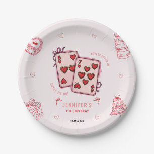 Plato De Papel Cumpleaños 6 7 para niñas, Fiestas infantiles Rosa