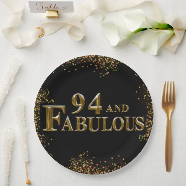 Plato De Papel Cumpleaños 94 (Boda)