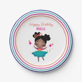 Plato De Papel Cumpleaños! Balerina Colorful Birthday Vress