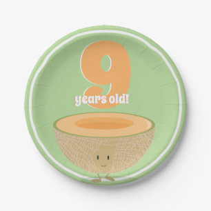 Plato De Papel Cumpleaños Cantaloupe Placa de papel