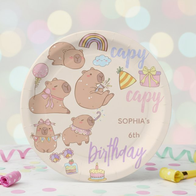 Plato De Papel Cumpleaños capy capy (Subido por el creador)