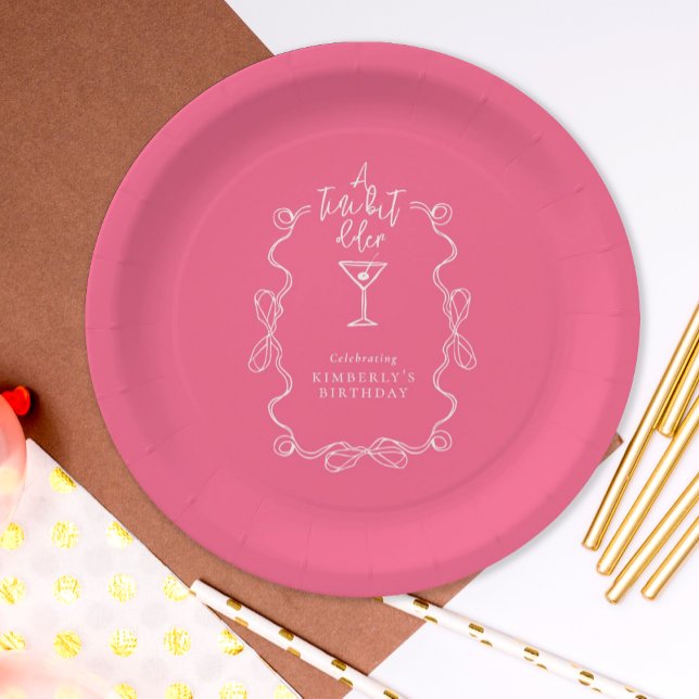 Plato De Papel Cumpleaños con Cóctel Rosa Un Poco Más Grande  (Subido por el creador)