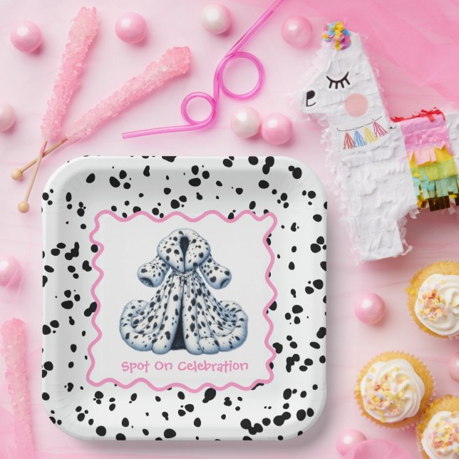 Plato De Papel Cumpleaños con estampado de dálmata | Fiesta de ne (Fiesta)