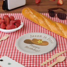 Plato De Papel Cumpleaños con la temática de Cowboy