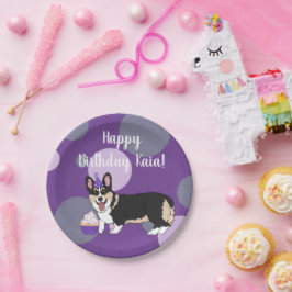 Plato De Papel Cumpleaños Corgi