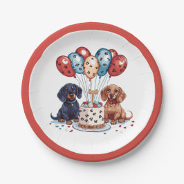 Plato De Papel Cumpleaños Dachshund Dogs