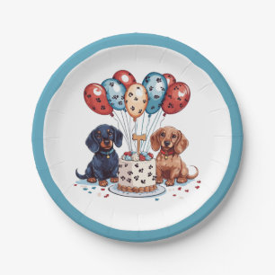 Plato De Papel Cumpleaños Dachshund Dogs