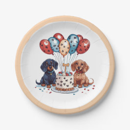 Plato De Papel Cumpleaños Dachshund Dogs