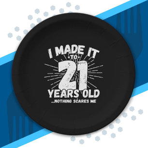 Plato De Papel Cumpleaños de 21 años - Meme de cumpleaños - Graci