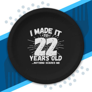 Plato De Papel Cumpleaños de 22 años - Meme de cumpleaños - Graci