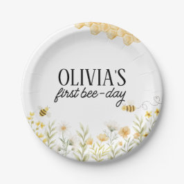 Plato De Papel Cumpleaños de Abejas