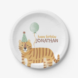 Plato De Papel Cumpleaños de animales salvajes