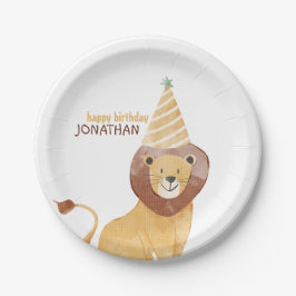 Plato De Papel Cumpleaños de animales salvajes