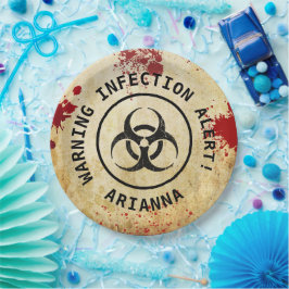 Plato De Papel Cumpleaños de Apocalipsis Zombi | Biohazard de Hal