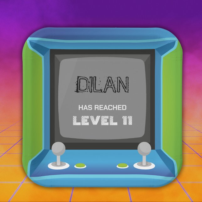 Plato De Papel cumpleaños de arcade, invitación de cumpleaños de  (Subido por el creador)