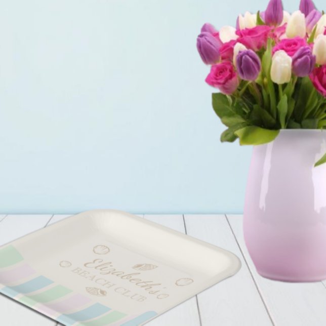 Plato De Papel Cumpleaños de Beach Club (Subido por el creador)