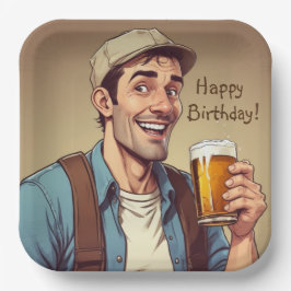 Plato De Papel Cumpleaños de Beer Lover