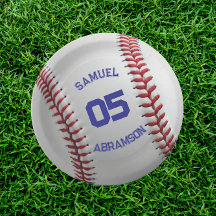 Cumpleaños de béisbol rojo y azul