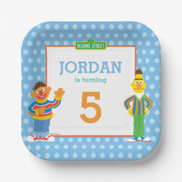 Plato De Papel Cumpleaños de Bert y Ernie