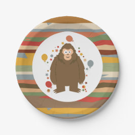Plato De Papel Cumpleaños de Bigfoot para niños 