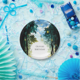 Plato De Papel Cumpleaños de Boho Dream Woodland