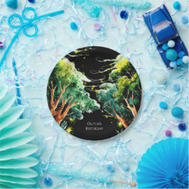 Plato De Papel Cumpleaños de Boho Forest Woodland