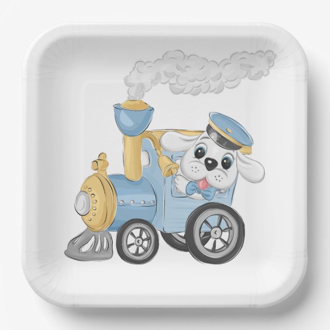 Plato De Papel Cumpleaños de cachorro (Anverso)
