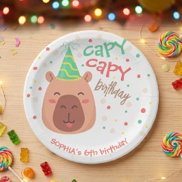 Plato De Papel Cumpleaños de capibara capy capy