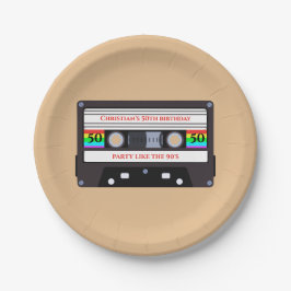 Plato De Papel cumpleaños de cassette de época