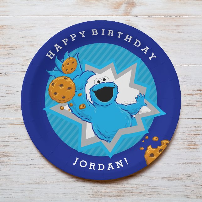 Plato De Papel Cumpleaños de Cookie Monster (Subido por el creador)